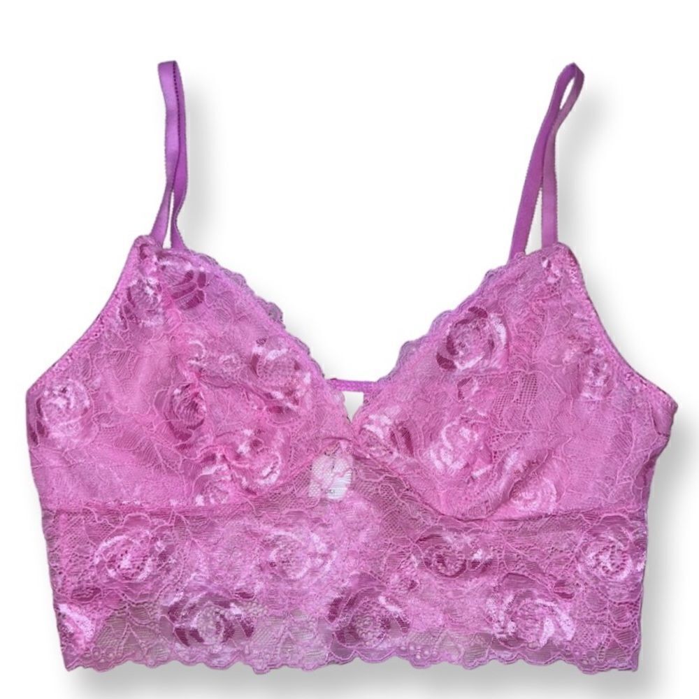 Jessica Simpson Pink Lacy Longline Bralette